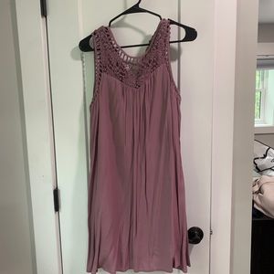 High Neck Crochet Shift Dress